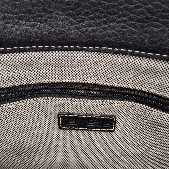 Dooney & Bourke~MSRP $425~Black Pebbled Leather~Double Pocket Tote~Large Purse - Picture 9 of 9